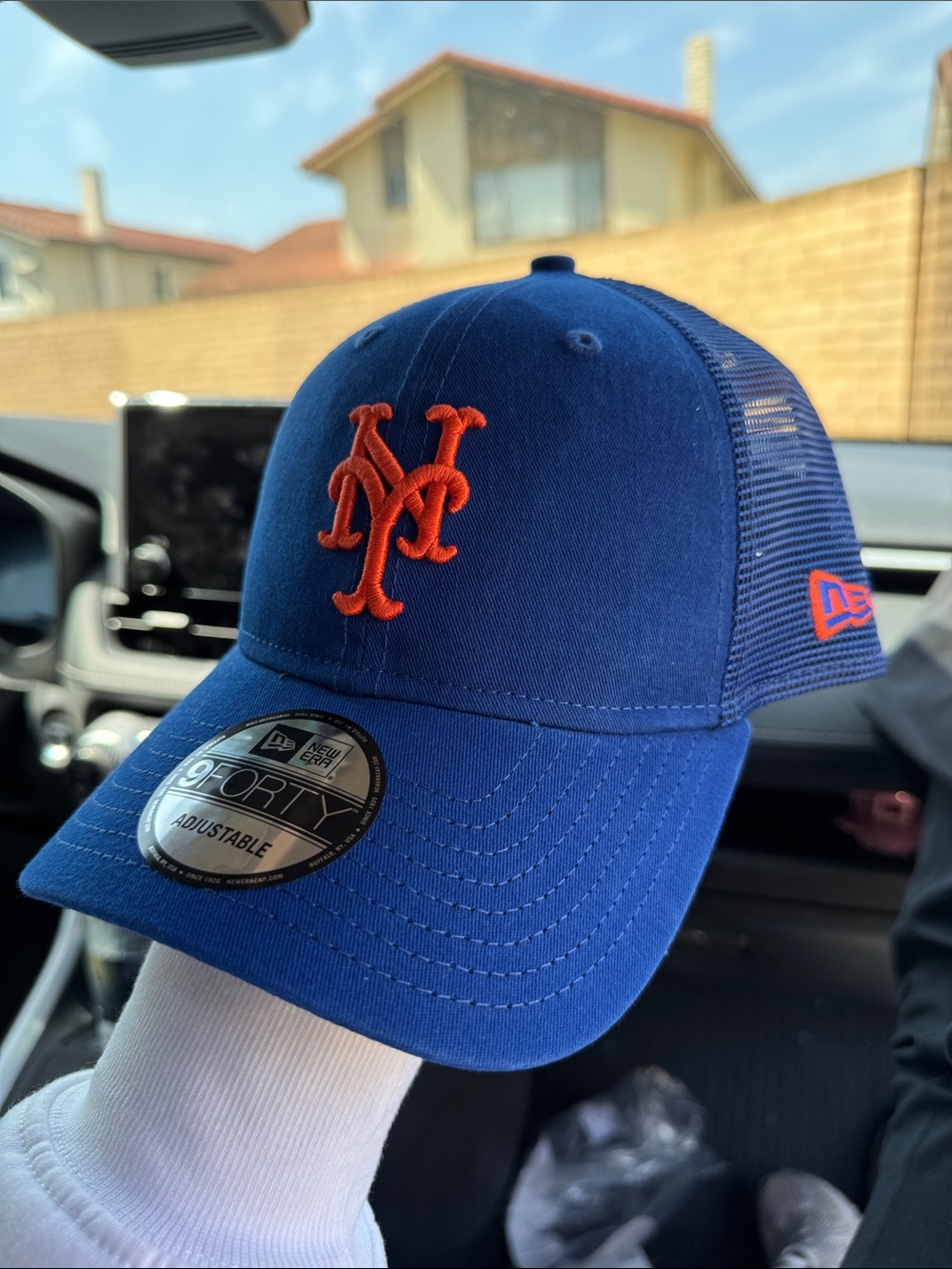 New Era Men's Blue & Orange NY Mets Mesh Back Cap